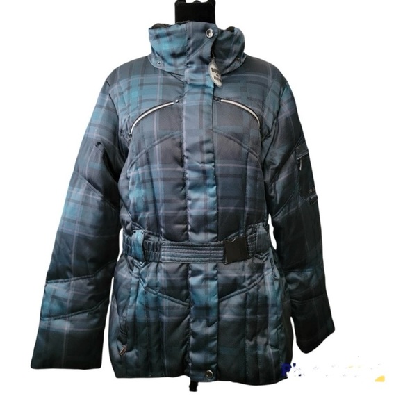 A.N.A. Down Puffer Plaid Winter Jacket Women's Size Large (No hood) - Picture 1 of 5